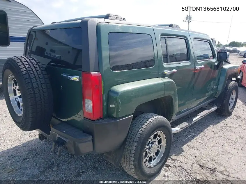 2006 Hummer H3 Suv VIN: 5GTDN136568102700 Lot: 42600395