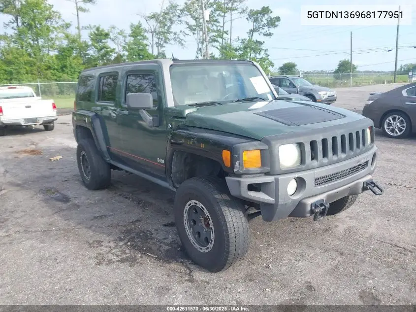2006 Hummer H3 Suv VIN: 5GTDN136968177951 Lot: 42611570