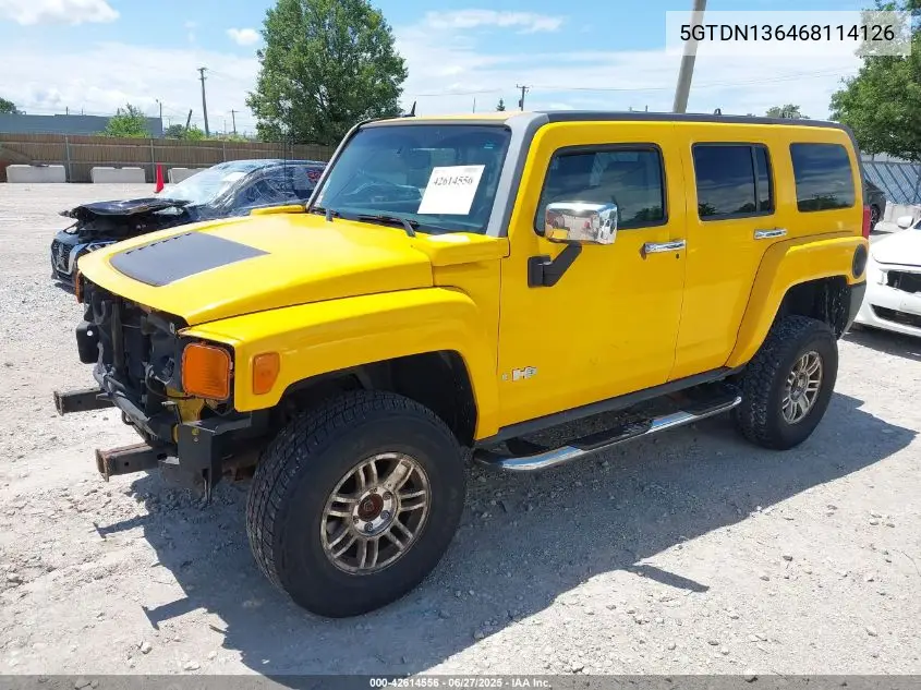 2006 Hummer H3 Suv VIN: 5GTDN136468114126 Lot: 42614556