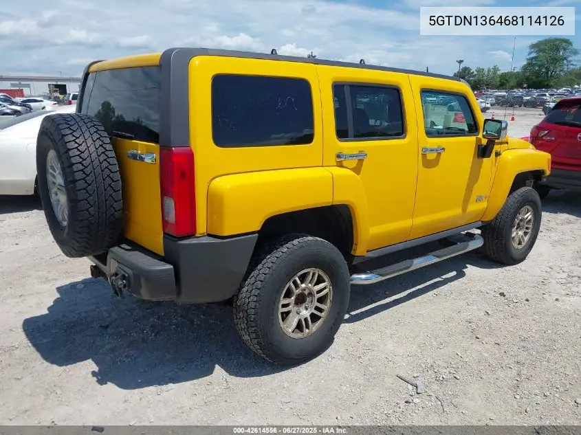2006 Hummer H3 Suv VIN: 5GTDN136468114126 Lot: 42614556