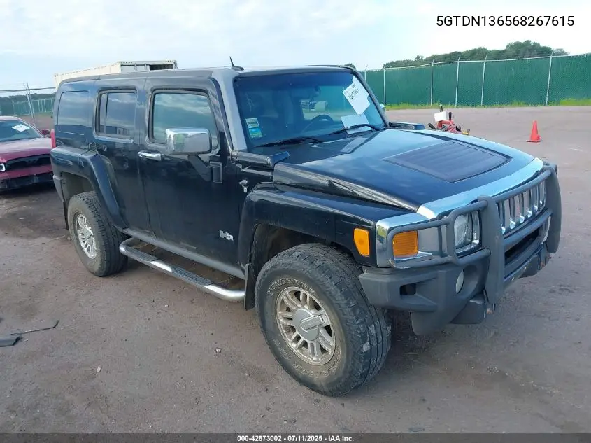 2006 Hummer H3 Suv VIN: 5GTDN136568267615 Lot: 42673002
