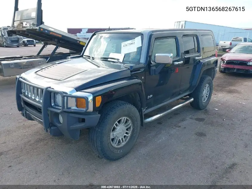 2006 Hummer H3 Suv VIN: 5GTDN136568267615 Lot: 42673002