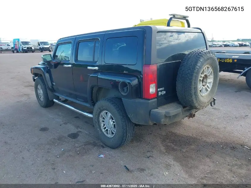 2006 Hummer H3 Suv VIN: 5GTDN136568267615 Lot: 42673002