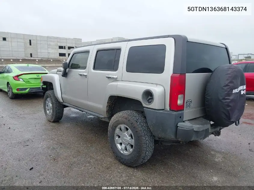 2006 Hummer H3 Suv VIN: 5GTDN136368143374 Lot: 42697108