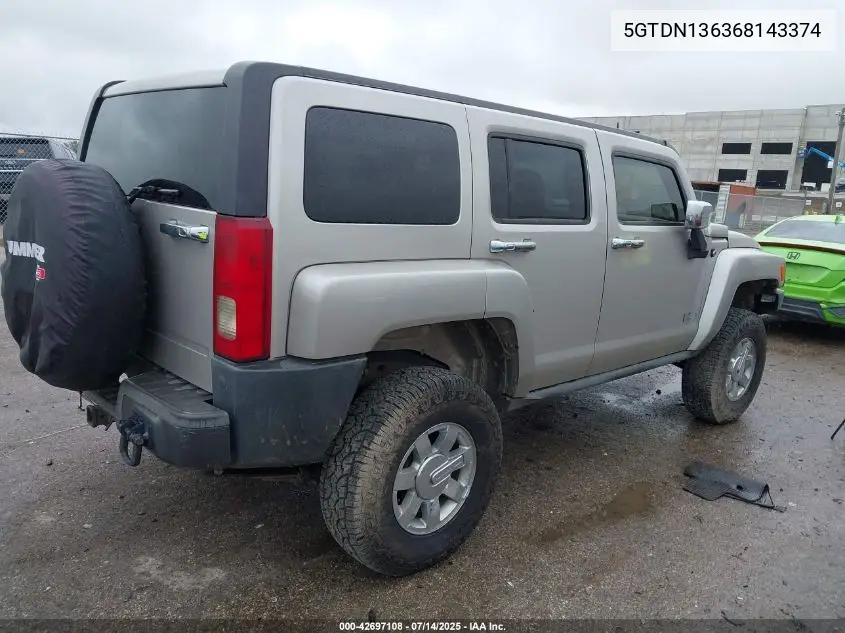 2006 Hummer H3 Suv VIN: 5GTDN136368143374 Lot: 42697108