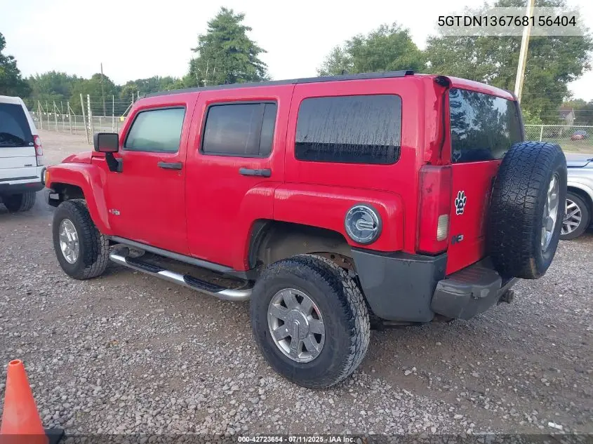 2006 Hummer H3 Suv VIN: 5GTDN136768156404 Lot: 42723654