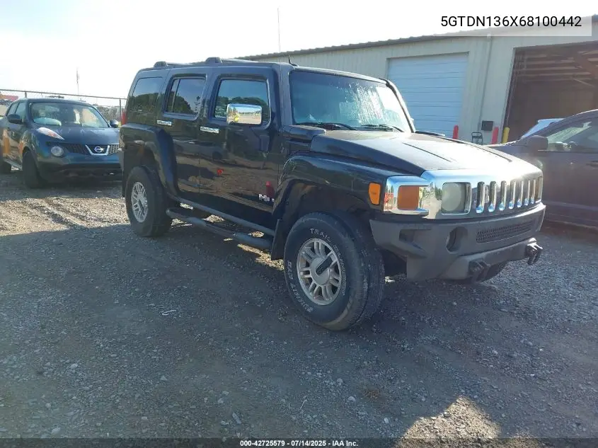 2006 Hummer H3 Suv VIN: 5GTDN136X68100442 Lot: 42725579