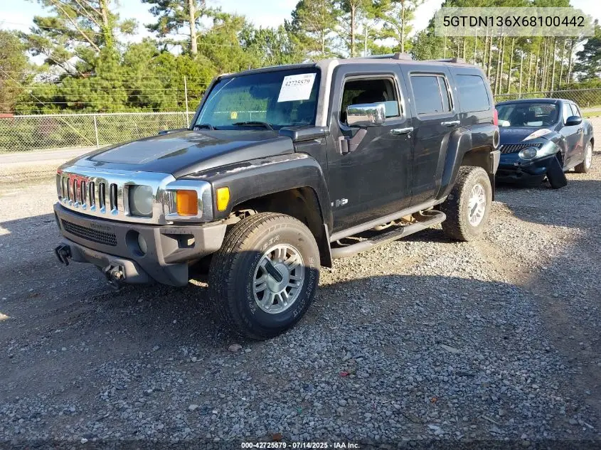 2006 Hummer H3 Suv VIN: 5GTDN136X68100442 Lot: 42725579