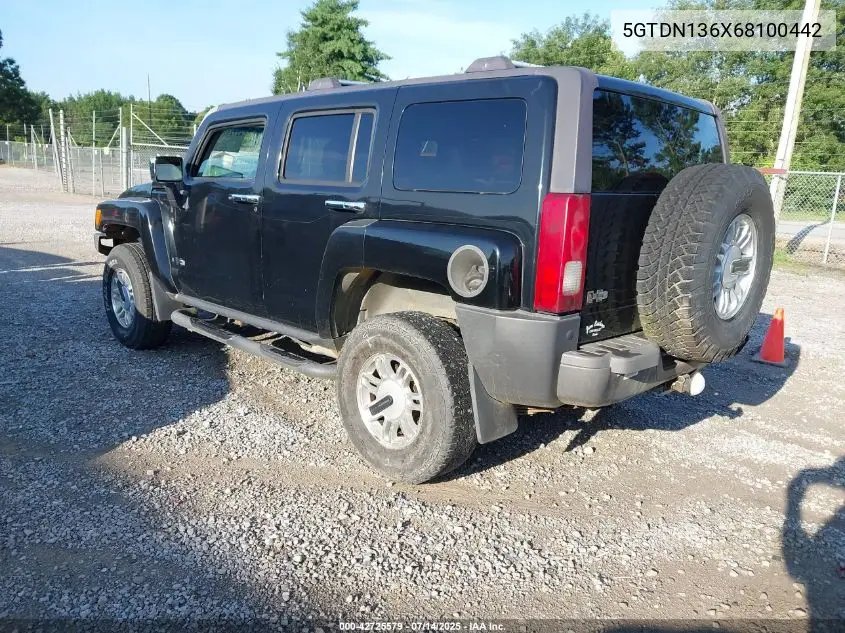 2006 Hummer H3 Suv VIN: 5GTDN136X68100442 Lot: 42725579