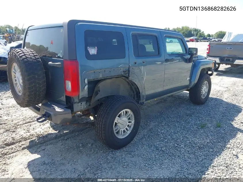 2006 Hummer H3 Suv VIN: 5GTDN136868282626 Lot: 42733449