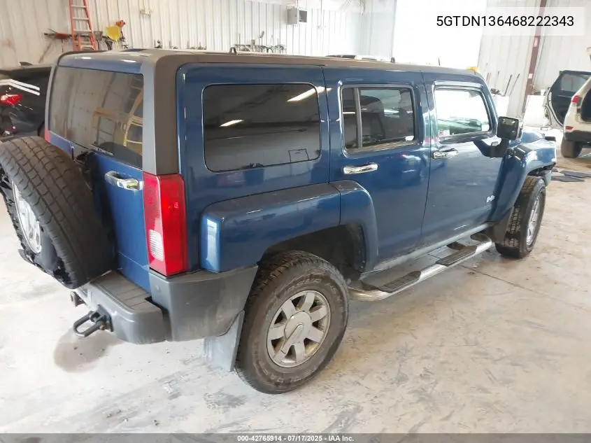 2006 Hummer H3 Suv VIN: 5GTDN136468222343 Lot: 42765914