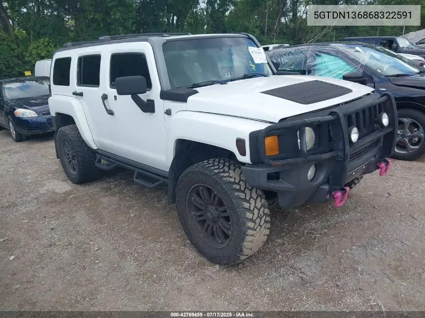 2006 Hummer H3 Suv VIN: 5GTDN136868322591 Lot: 42769459