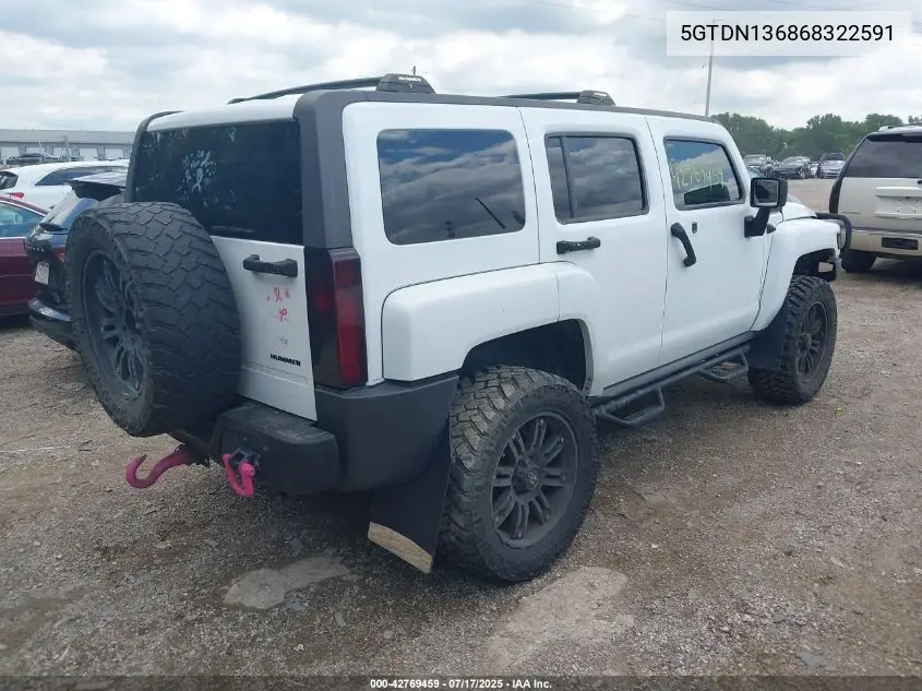 2006 Hummer H3 Suv VIN: 5GTDN136868322591 Lot: 42769459