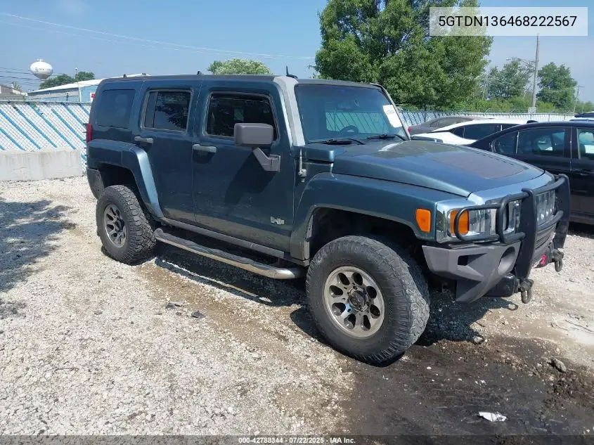 2006 Hummer H3 Suv VIN: 5GTDN136468222567 Lot: 42788344