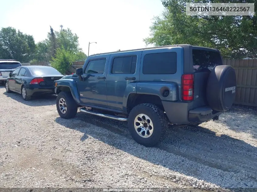 2006 Hummer H3 Suv VIN: 5GTDN136468222567 Lot: 42788344