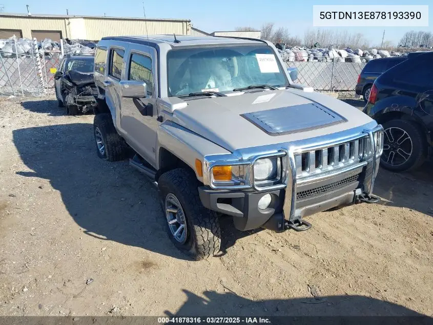 2007 Hummer H3 Suv VIN: 5GTDN13E878193390 Lot: 41878316