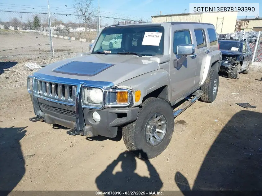 2007 Hummer H3 Suv VIN: 5GTDN13E878193390 Lot: 41878316