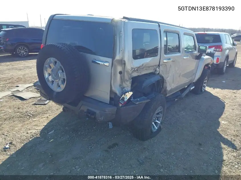 2007 Hummer H3 Suv VIN: 5GTDN13E878193390 Lot: 41878316