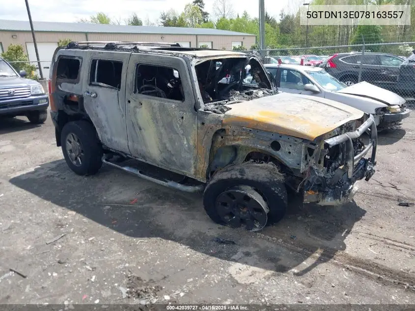 2007 Hummer H3 Suv VIN: 5GTDN13E078163557 Lot: 42039727