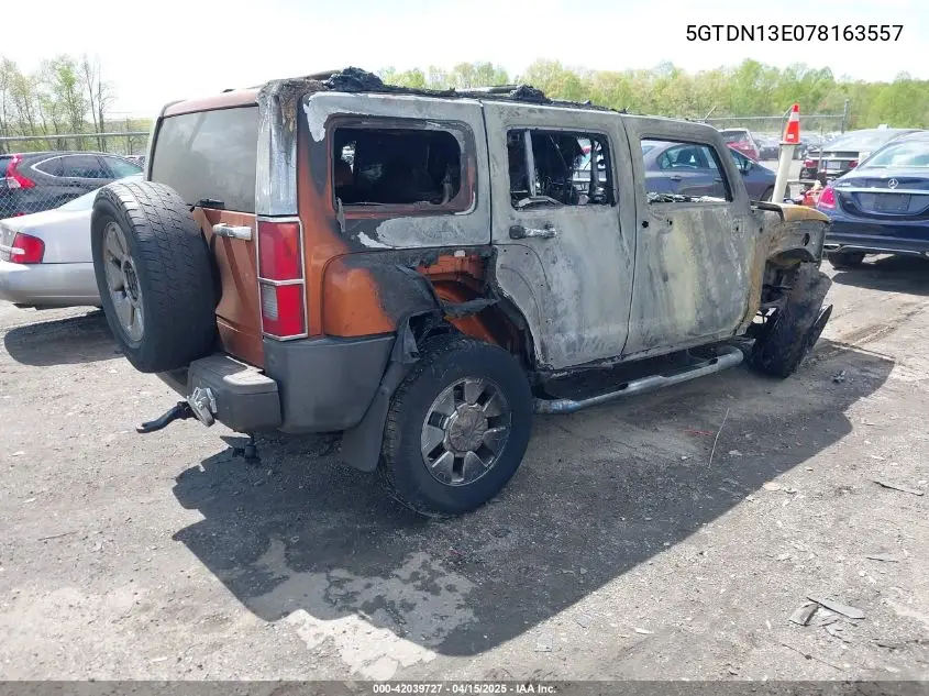 2007 Hummer H3 Suv VIN: 5GTDN13E078163557 Lot: 42039727