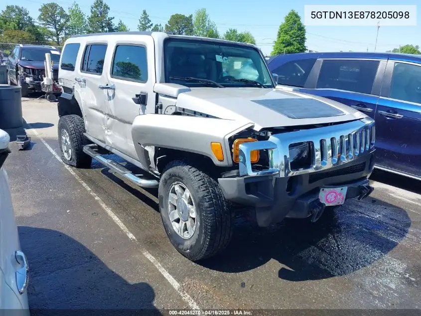 2007 Hummer H3 Suv VIN: 5GTDN13E878205098 Lot: 42045270