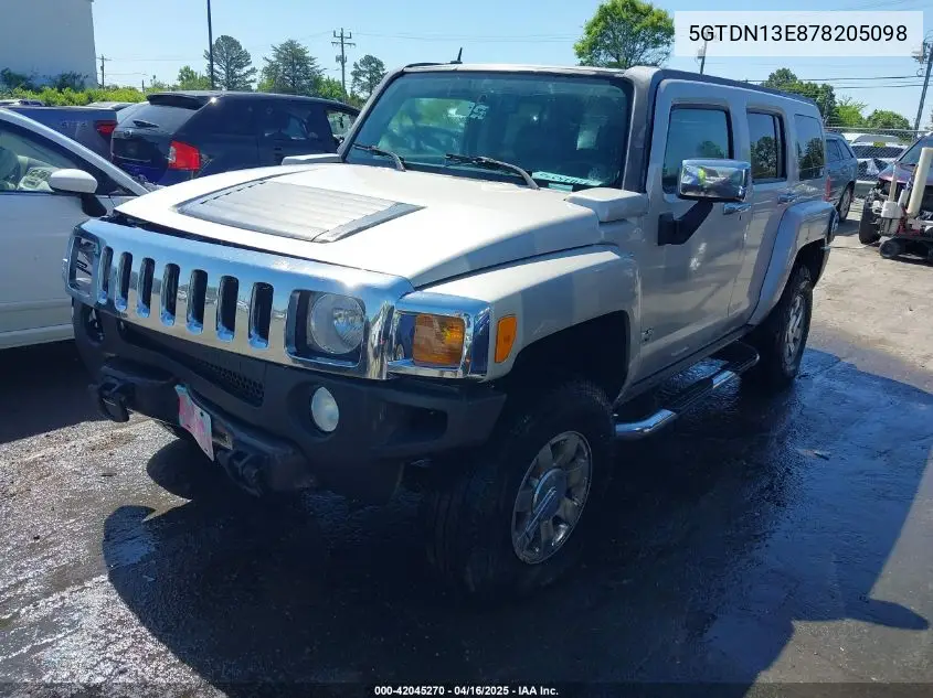 2007 Hummer H3 Suv VIN: 5GTDN13E878205098 Lot: 42045270