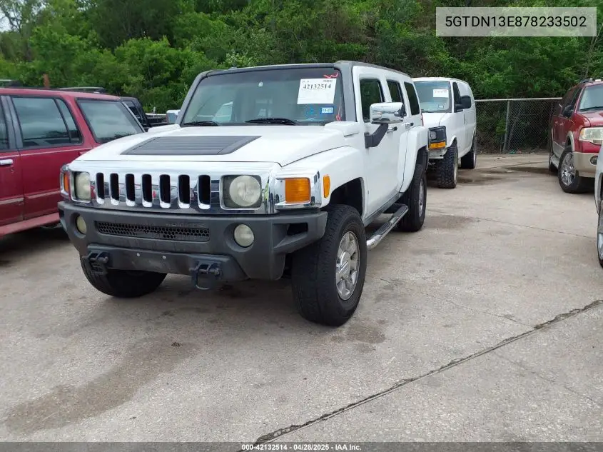2007 Hummer H3 Suv VIN: 5GTDN13E878233502 Lot: 42132514