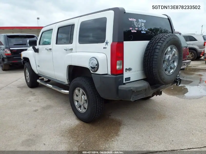 2007 Hummer H3 Suv VIN: 5GTDN13E878233502 Lot: 42132514