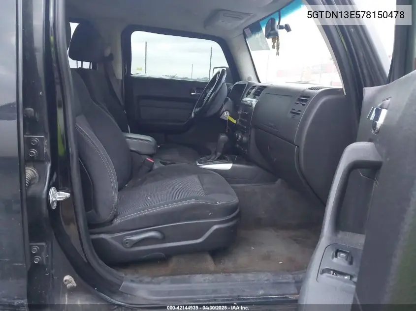 2007 Hummer H3 Suv VIN: 5GTDN13E578150478 Lot: 42144939
