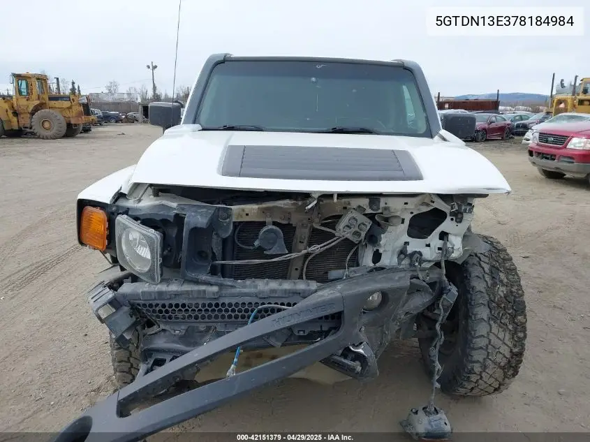 2007 Hummer H3 Suv VIN: 5GTDN13E378184984 Lot: 42151379
