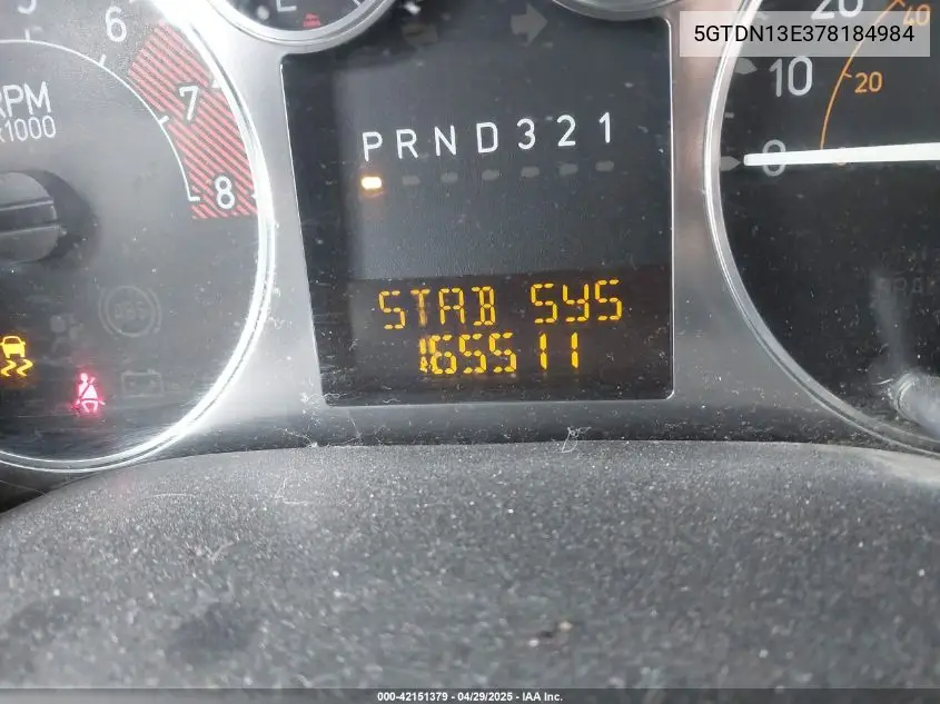 2007 Hummer H3 Suv VIN: 5GTDN13E378184984 Lot: 42151379