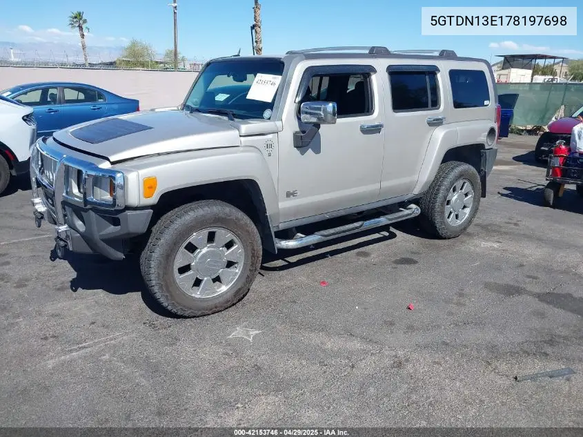 2007 Hummer H3 Suv VIN: 5GTDN13E178197698 Lot: 42153746