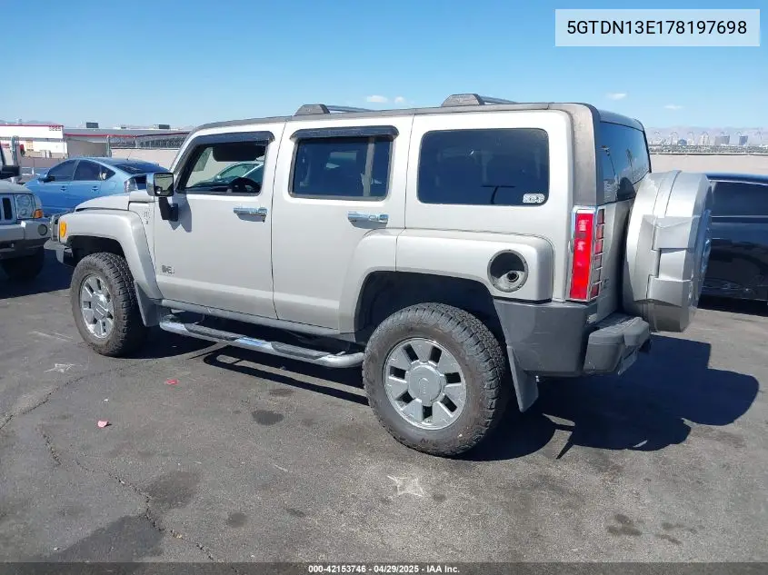 2007 Hummer H3 Suv VIN: 5GTDN13E178197698 Lot: 42153746