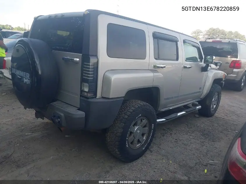 2007 Hummer H3 Suv VIN: 5GTDN13E678220859 Lot: 42155207