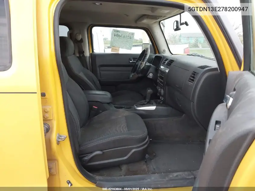 2007 Hummer H3 Suv VIN: 5GTDN13E278200947 Lot: 42163604