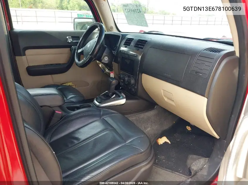 2007 Hummer H3 Suv VIN: 5GTDN13E678100639 Lot: 42169342