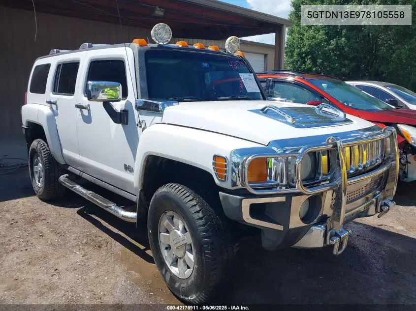 2007 Hummer H3 Suv VIN: 5GTDN13E978105558 Lot: 42175911