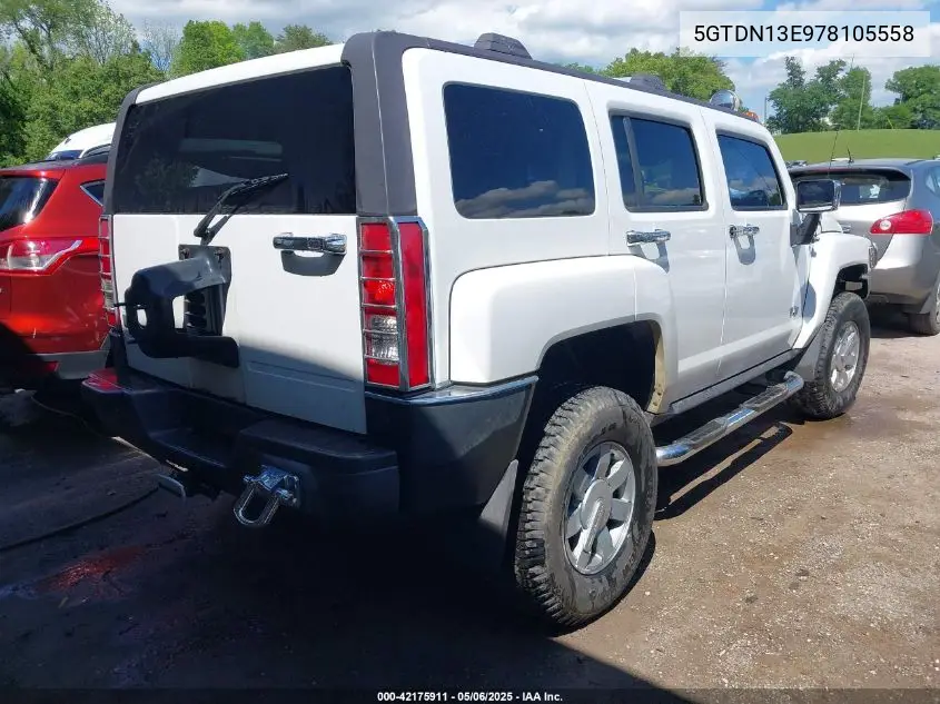2007 Hummer H3 Suv VIN: 5GTDN13E978105558 Lot: 42175911