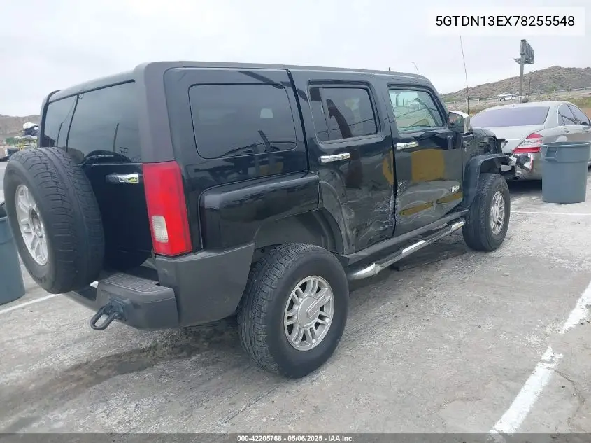 2007 Hummer H3 Suv VIN: 5GTDN13EX78255548 Lot: 42205768