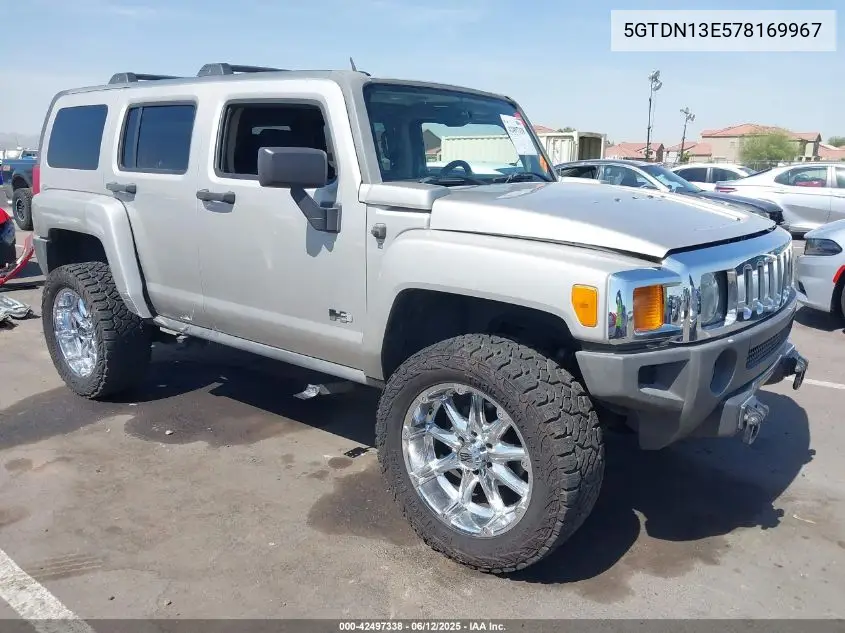 2007 Hummer H3 Suv VIN: 5GTDN13E578169967 Lot: 42497338