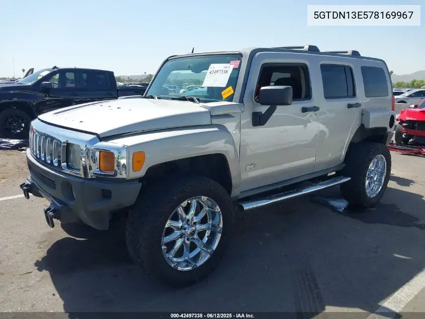 2007 Hummer H3 Suv VIN: 5GTDN13E578169967 Lot: 42497338