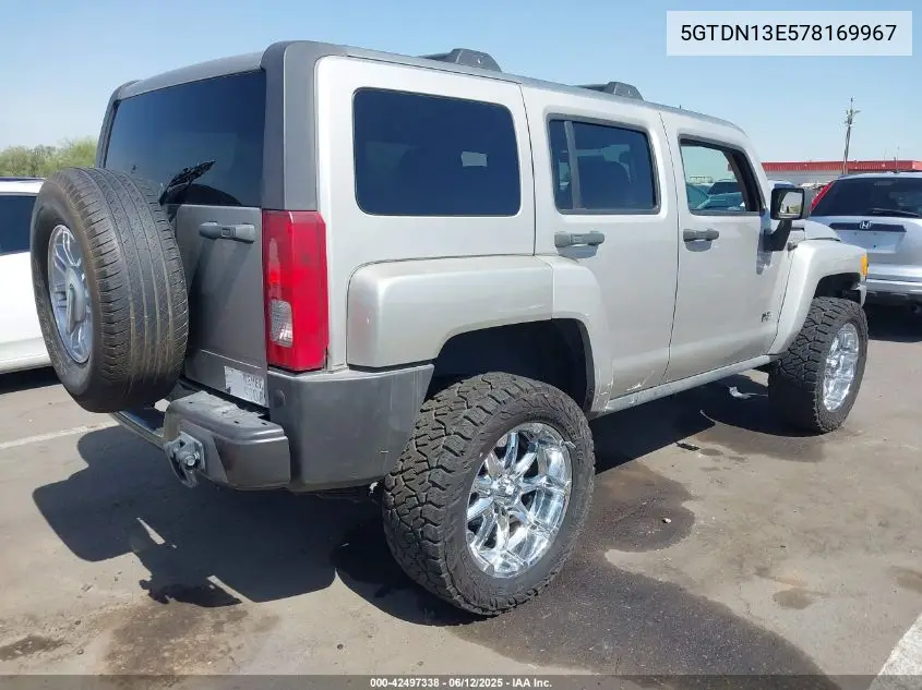 2007 Hummer H3 Suv VIN: 5GTDN13E578169967 Lot: 42497338