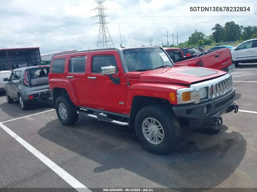 2007 Hummer H3 Suv VIN: 5GTDN13E678232834 Lot: 42504505