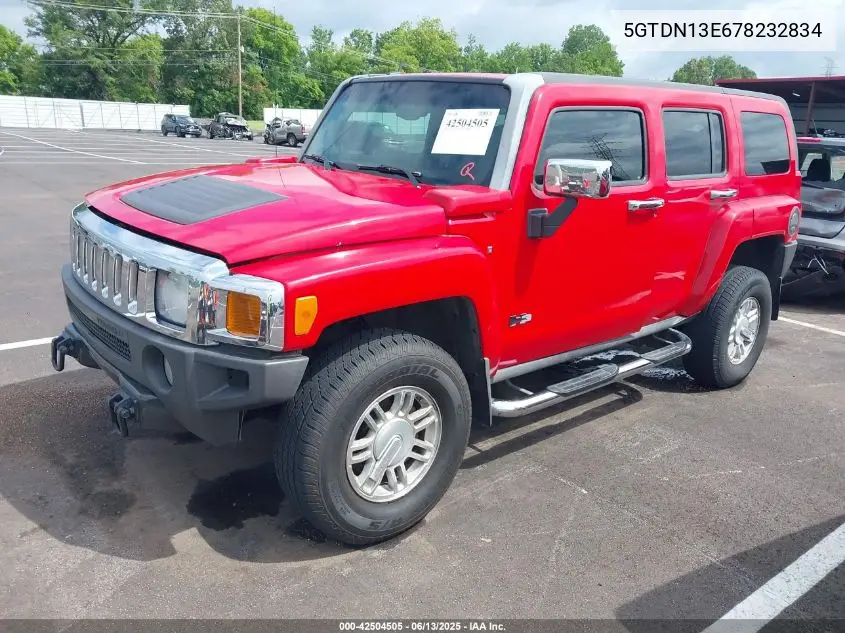2007 Hummer H3 Suv VIN: 5GTDN13E678232834 Lot: 42504505