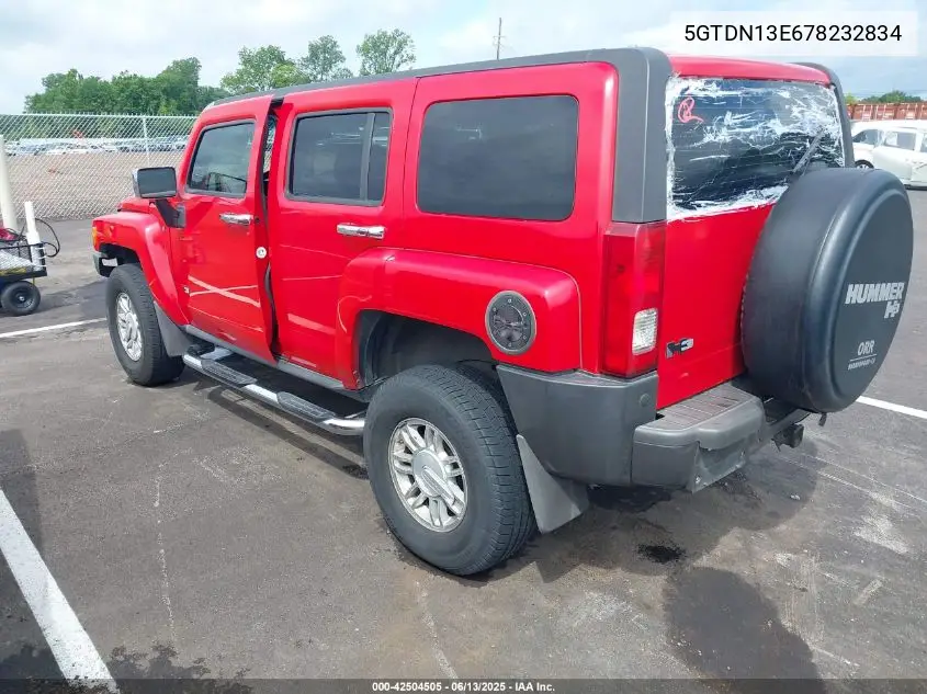 2007 Hummer H3 Suv VIN: 5GTDN13E678232834 Lot: 42504505
