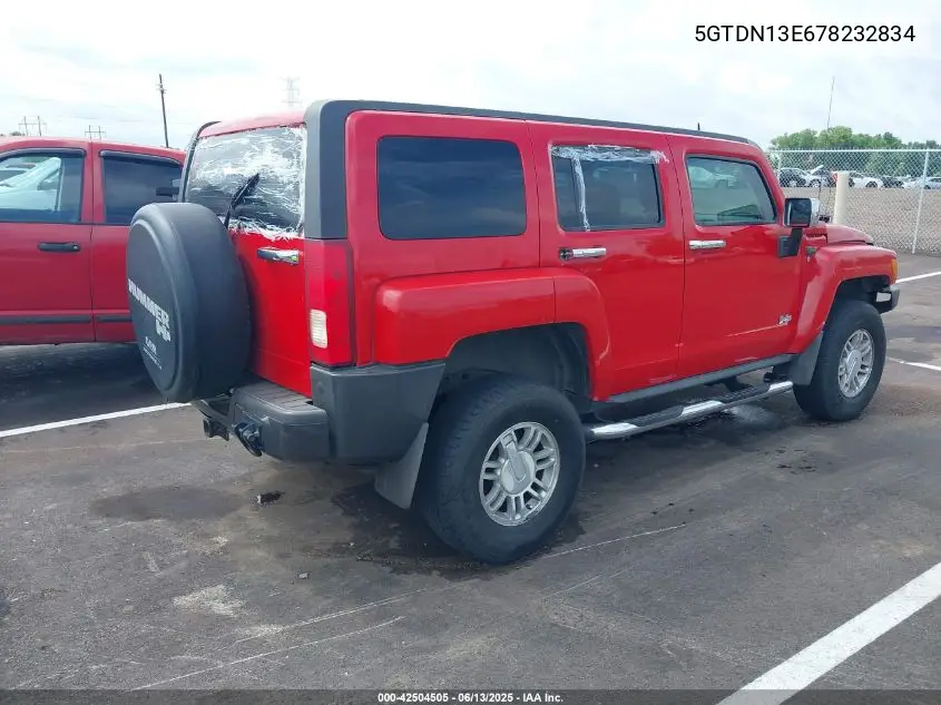 2007 Hummer H3 Suv VIN: 5GTDN13E678232834 Lot: 42504505