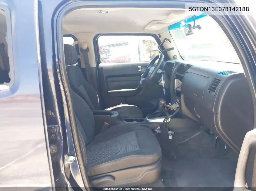 2007 Hummer H3 Suv VIN: 5GTDN13E078142188 Lot: 42515198