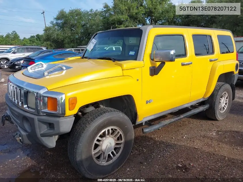 2007 Hummer H3 Suv VIN: 5GTDN13E078207122 Lot: 42518029