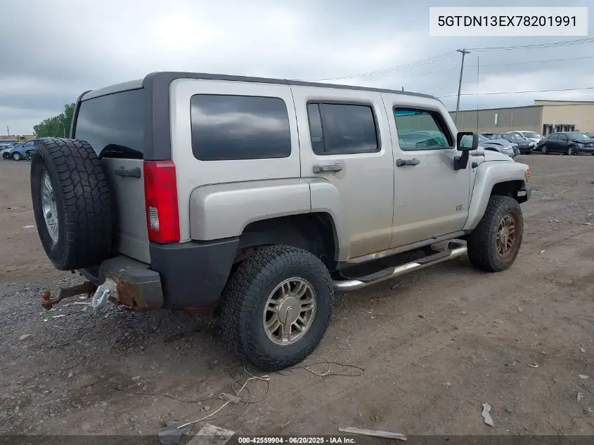 2007 Hummer H3 Suv VIN: 5GTDN13EX78201991 Lot: 42559904