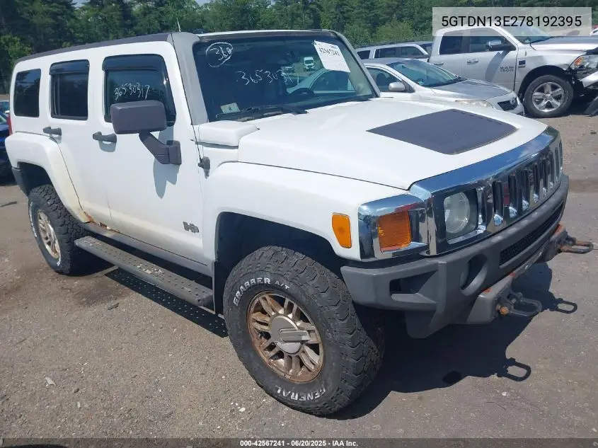 2007 Hummer H3 Suv VIN: 5GTDN13E278192395 Lot: 42567241